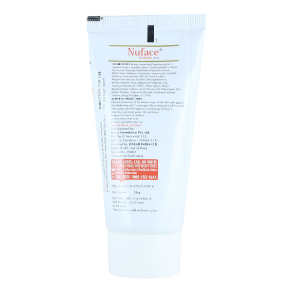 Nuface Sunblock Lotion, 50 gm, Pack of 1 Nuface Sunblock Lotion, 50 gm, Pack of 1