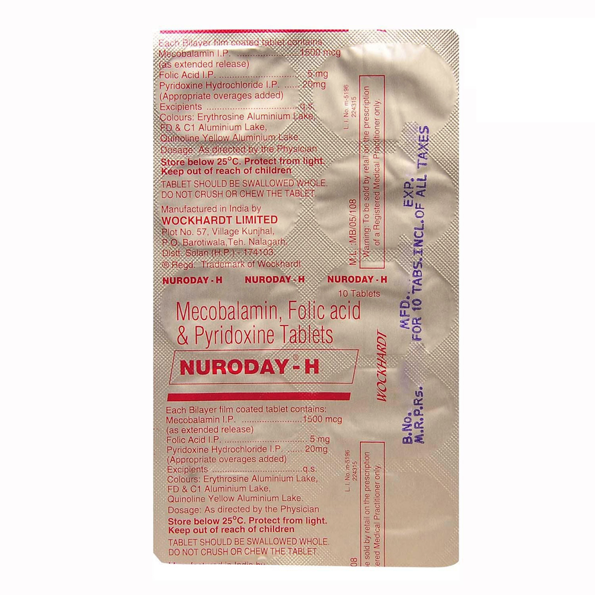 Nuroday-H Tablet 10's, Pack of 10 TABLETS Nuroday-H Tablet 10's, Pack of 10 TABLETS