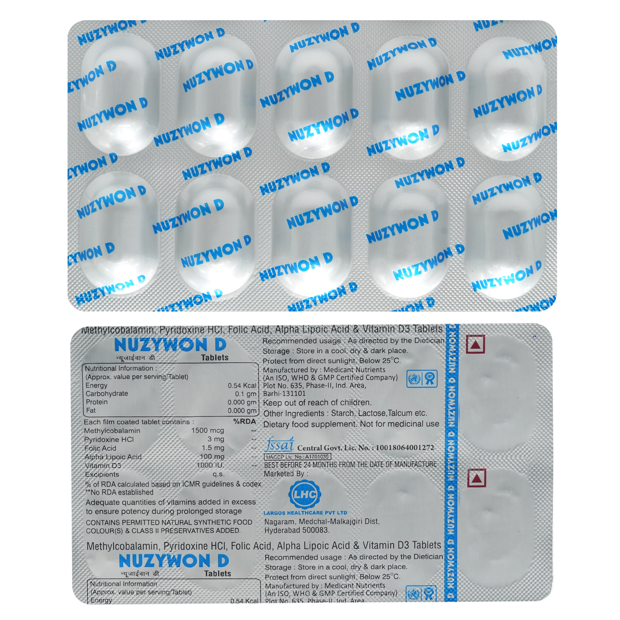 Nuzywon D Tab 10'S, Pack of 10 Nuzywon D Tab 10'S, Pack of 10