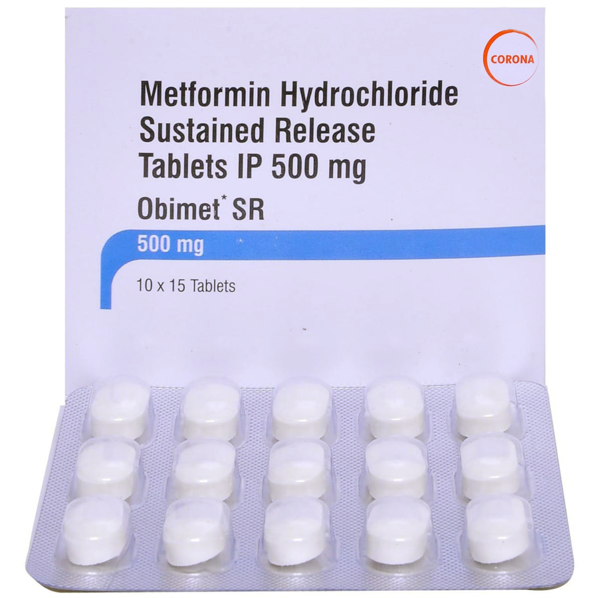 Obimet SR 500 mg Tablet 15's, Pack of 15 TABLETS Obimet SR 500 mg Tablet 15's, Pack of 15 TABLETS