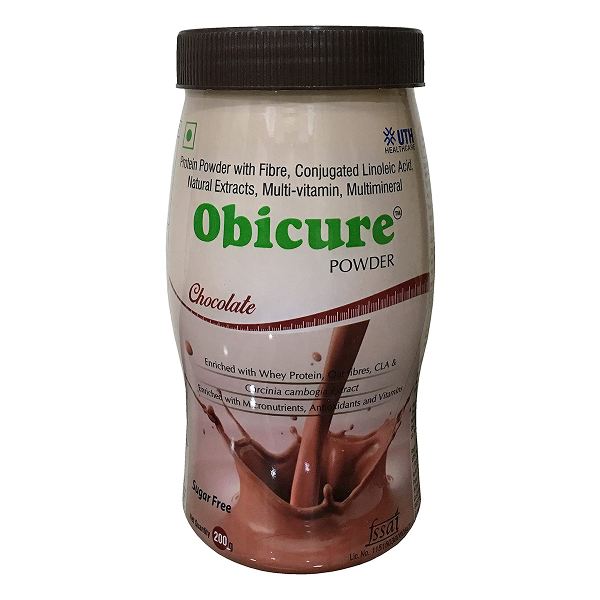 Obicure Sugar Free Chocolate Flavour Powder, 200 gm Jar, Pack of 1 Obicure Sugar Free Chocolate Flavour Powder, 200 gm Jar, Pack of 1