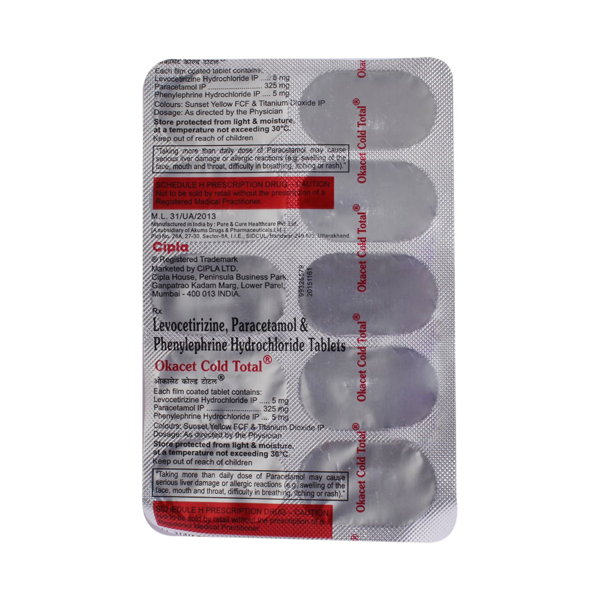 Buy Okacet Cold Total Tablet 10's Online