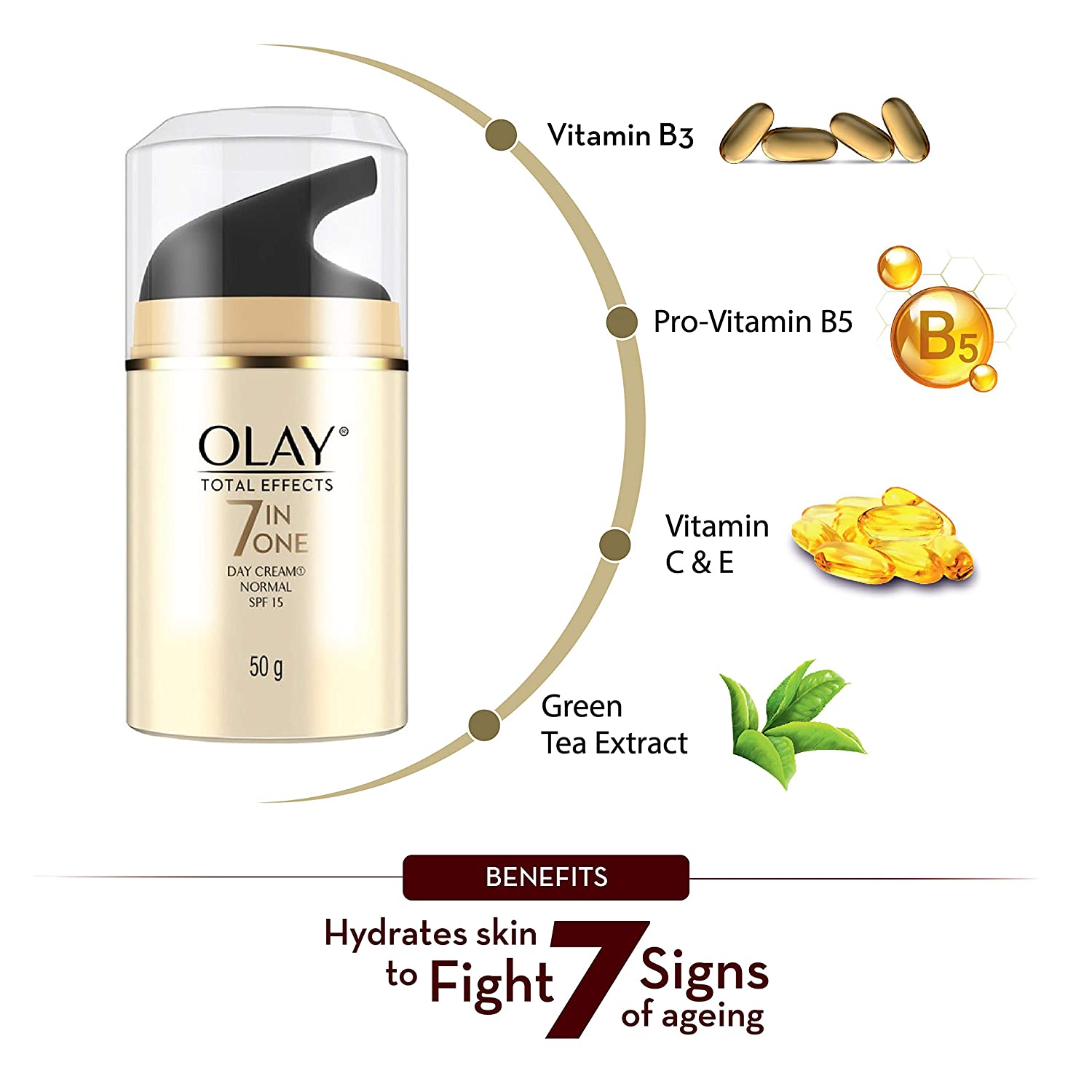 Olay Total Effects 7 in 1 SPF 15 Anti-Ageing Cream, 50 gm, Pack of 1 Olay Total Effects 7 in 1 SPF 15 Anti-Ageing Cream, 50 gm, Pack of 1
