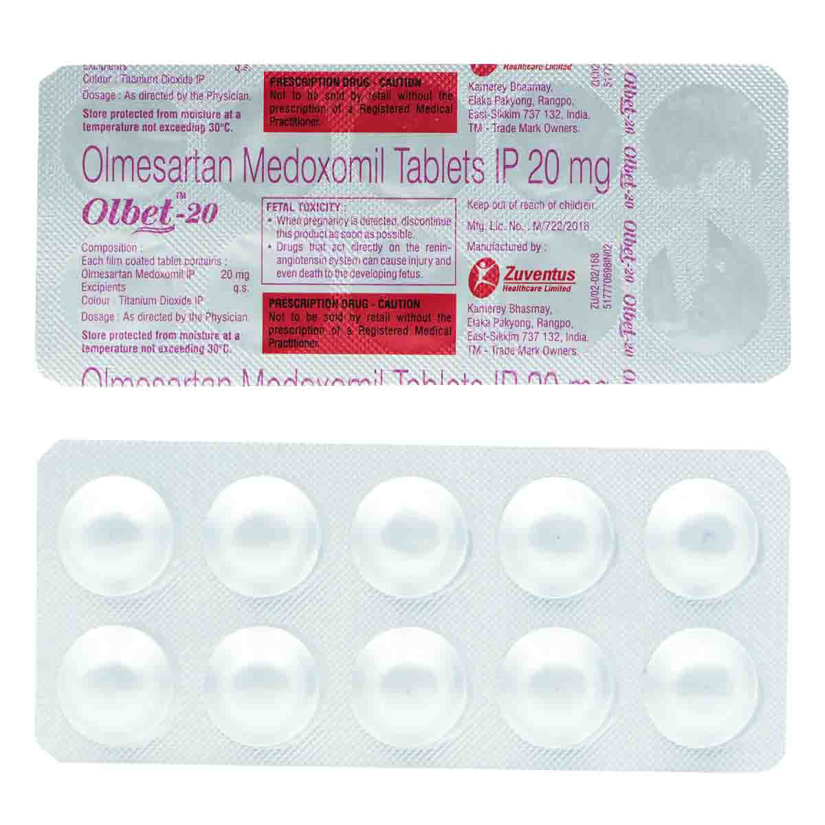 Buy OLBET 20MG TABLET Online