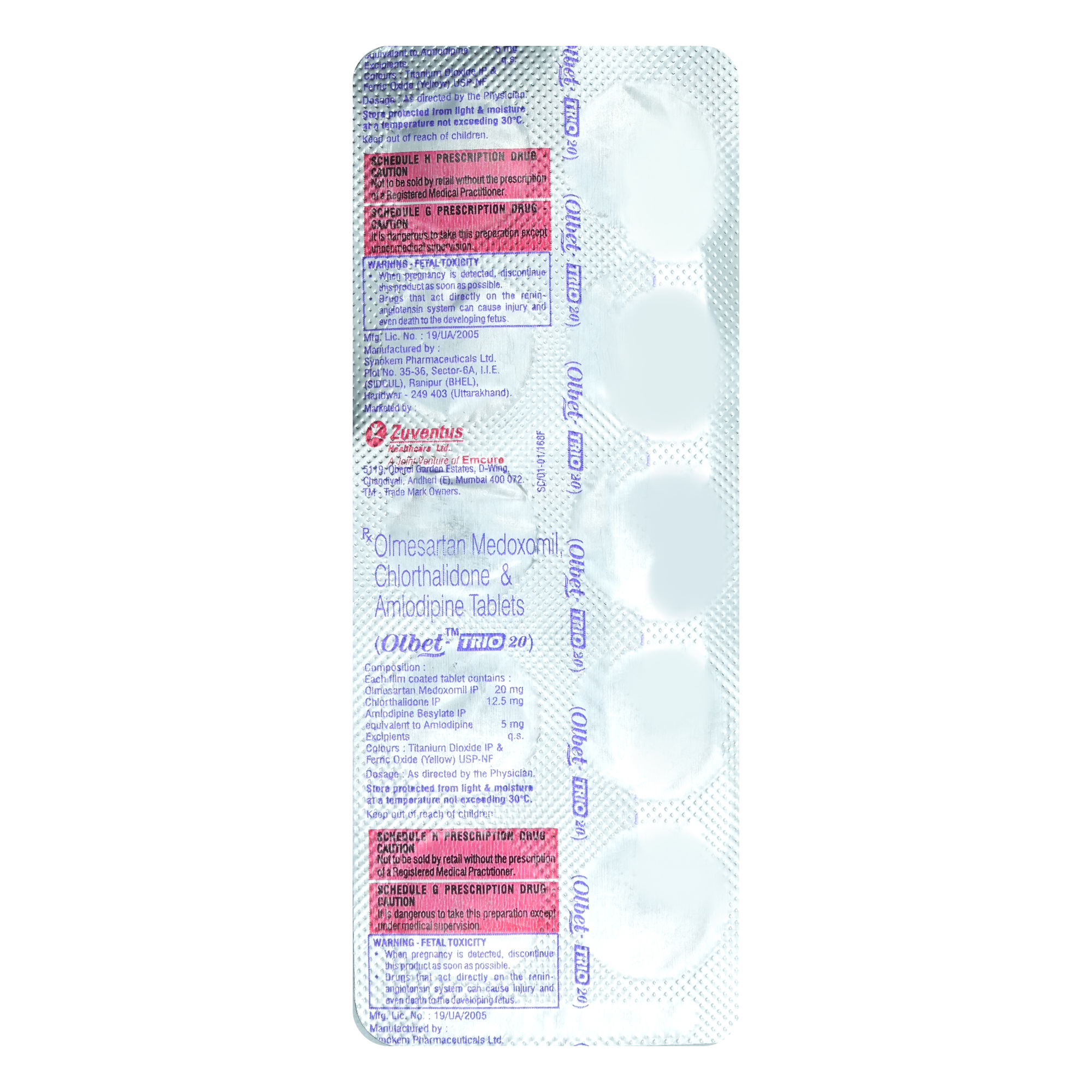 Olbet-Trio 20 Tablet 10's, Pack of 10 TabletS Olbet-Trio 20 Tablet 10's, Pack of 10 TabletS