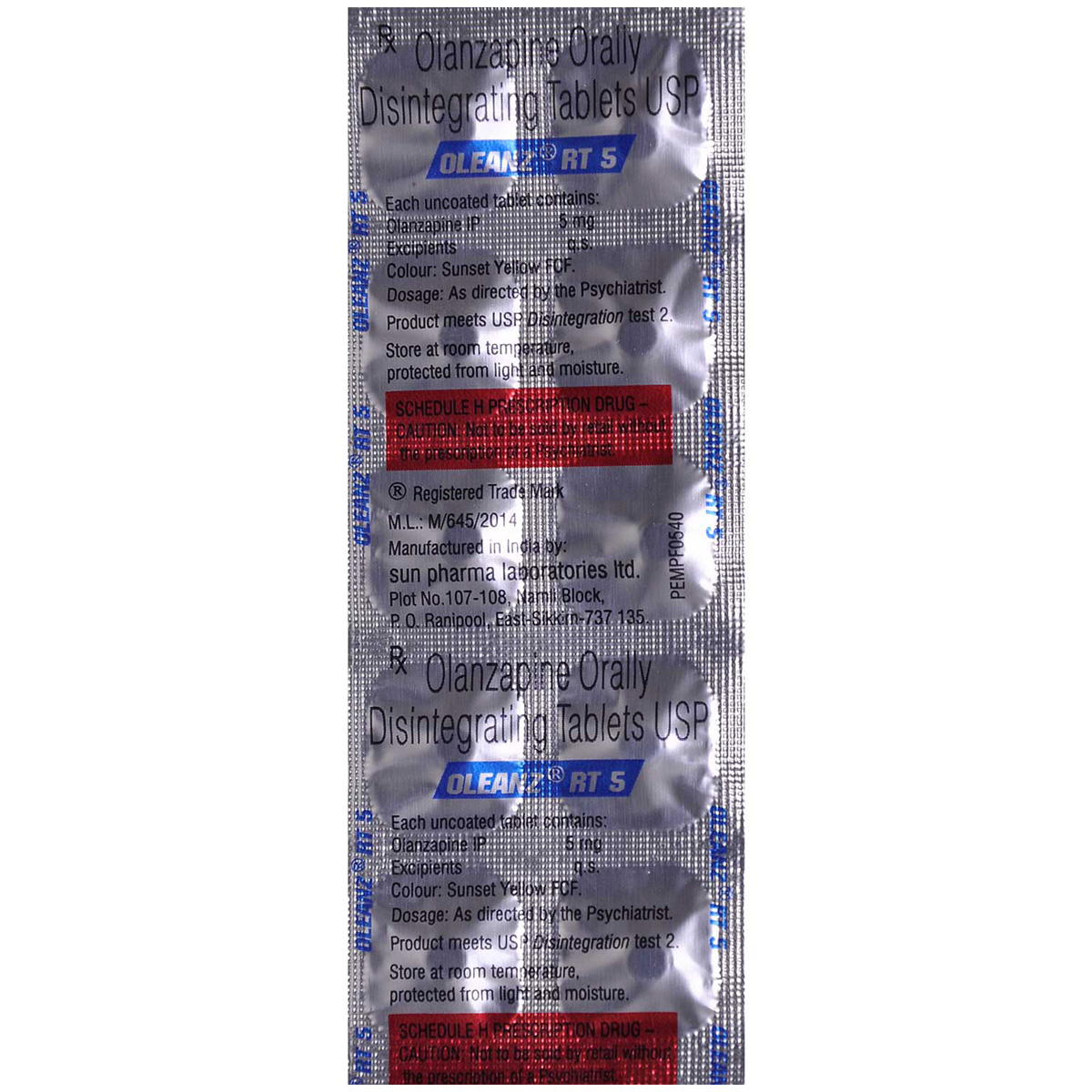 Oleanz RT 5 Tablet 10's, Pack of 10 TABLETS Oleanz RT 5 Tablet 10's, Pack of 10 TABLETS