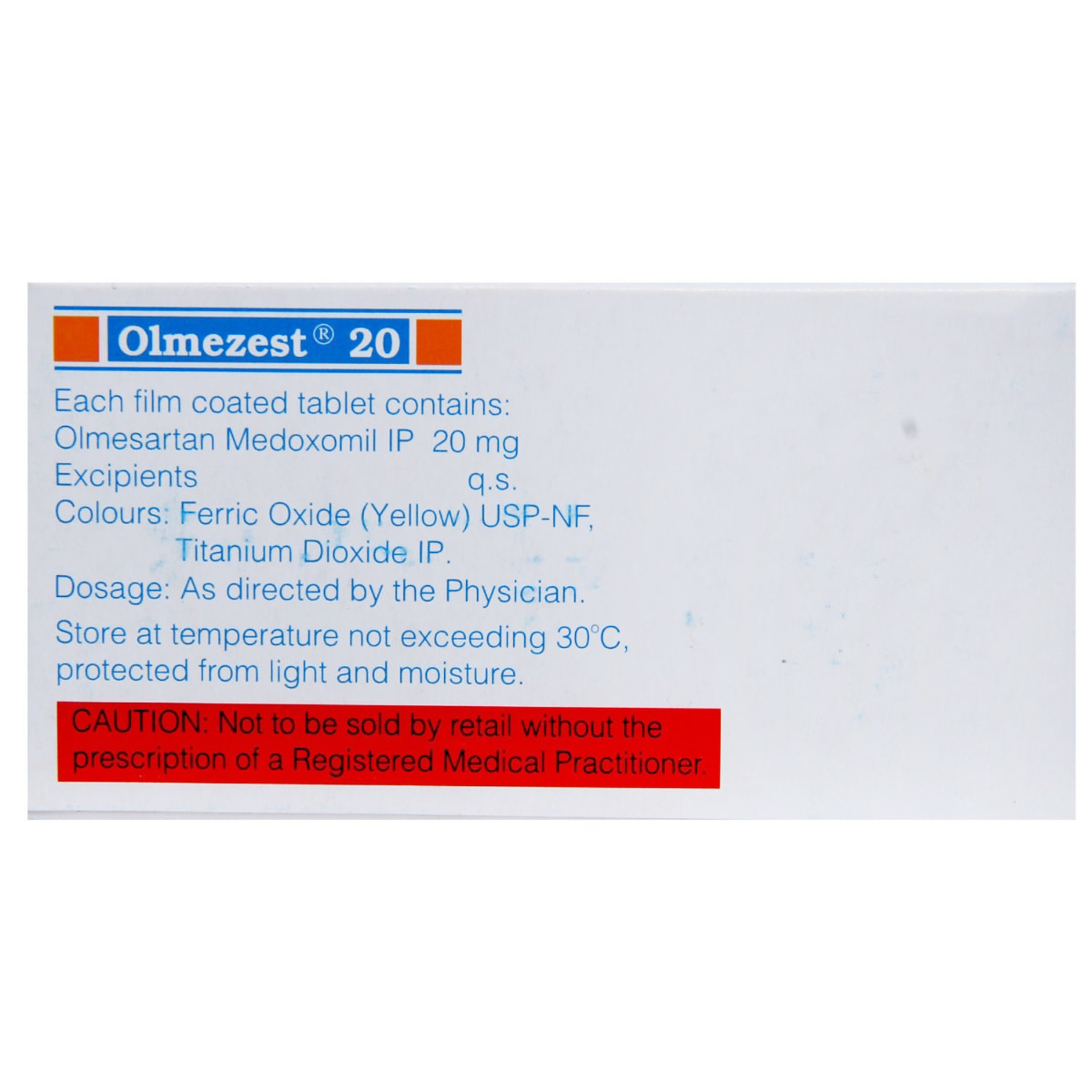 Olmezest 20 Tablet 10's, Pack of 10 TABLETS Olmezest 20 Tablet 10's, Pack of 10 TABLETS