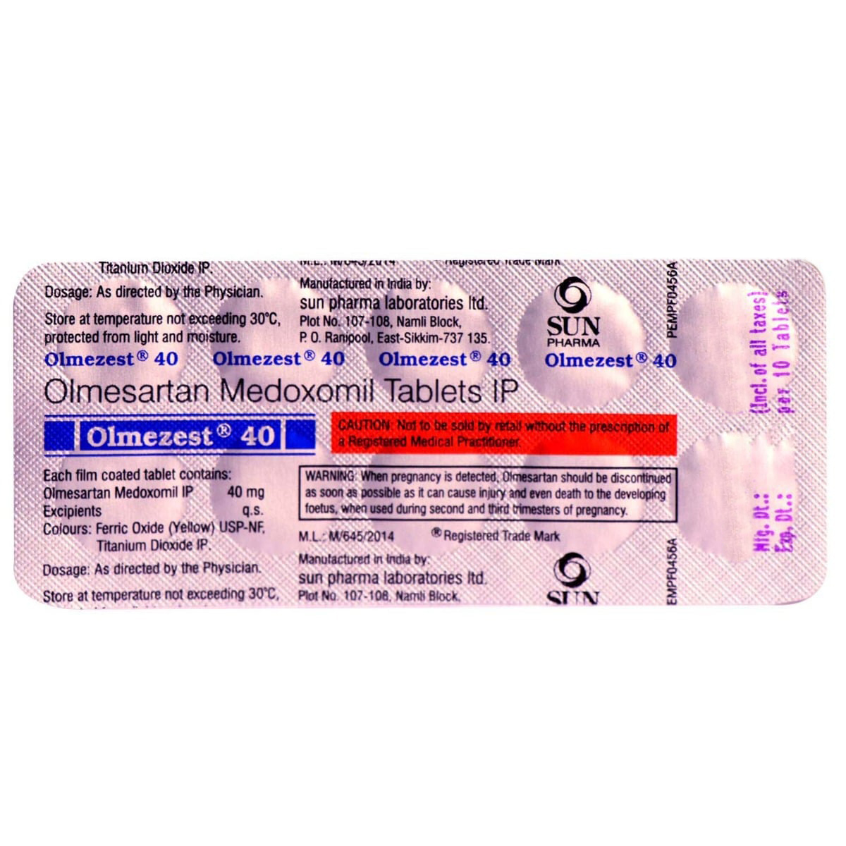 Olmezest 40 Tablet 10's, Pack of 10 TABLETS Olmezest 40 Tablet 10's, Pack of 10 TABLETS