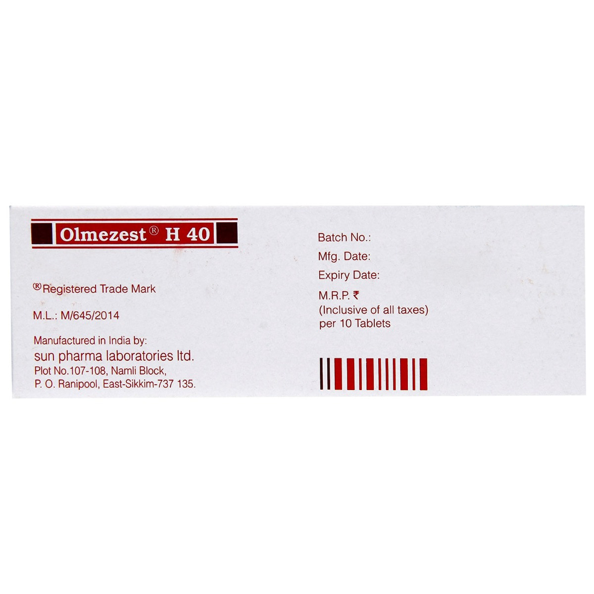 Olmezest H 40 Tablet 10's, Pack of 10 TABLETS Olmezest H 40 Tablet 10's, Pack of 10 TABLETS