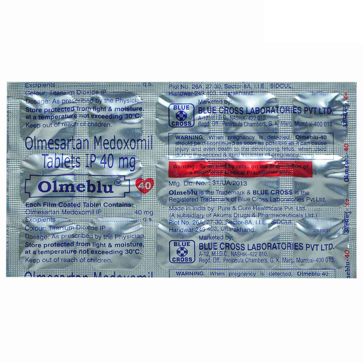 Olmeblu 40 Tablet 15's, Pack of 15 TABLETS Olmeblu 40 Tablet 15's, Pack of 15 TABLETS