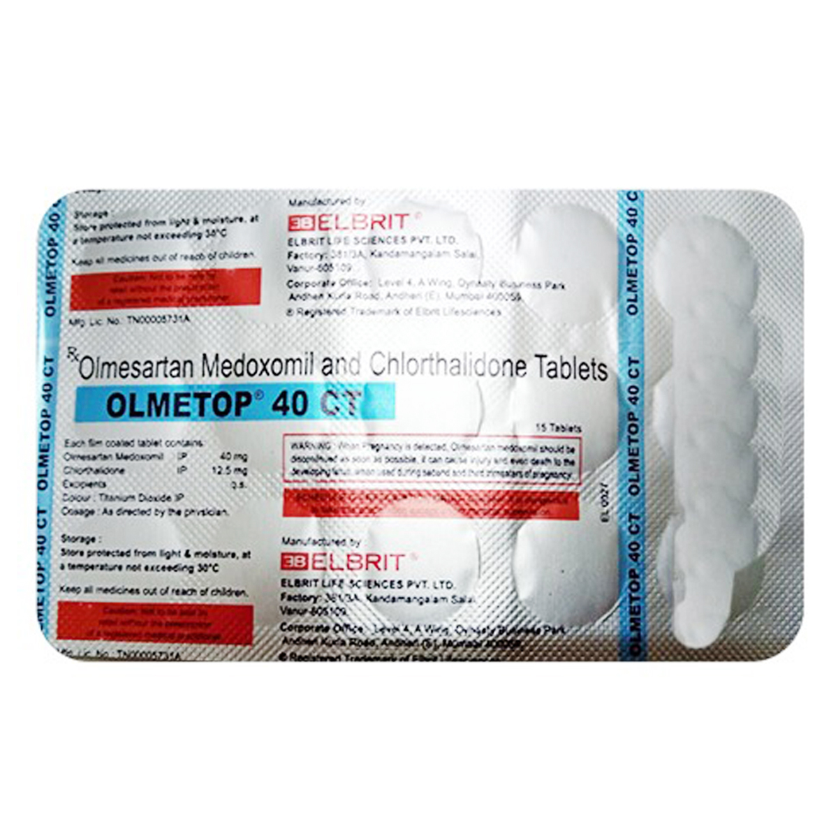 Olmetop 40 CT Tablet 15's, Pack of 15 TabletS Olmetop 40 CT Tablet 15's, Pack of 15 TabletS