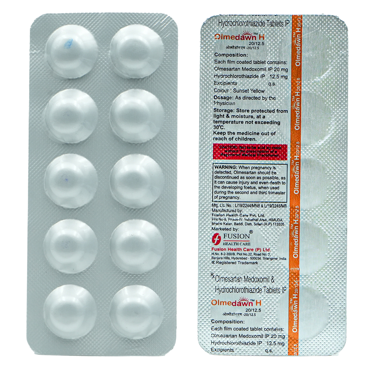 Olmedawn H 20/12.5 Tablet 10's, Pack of 10 TabletS Olmedawn H 20/12.5 Tablet 10's, Pack of 10 TabletS
