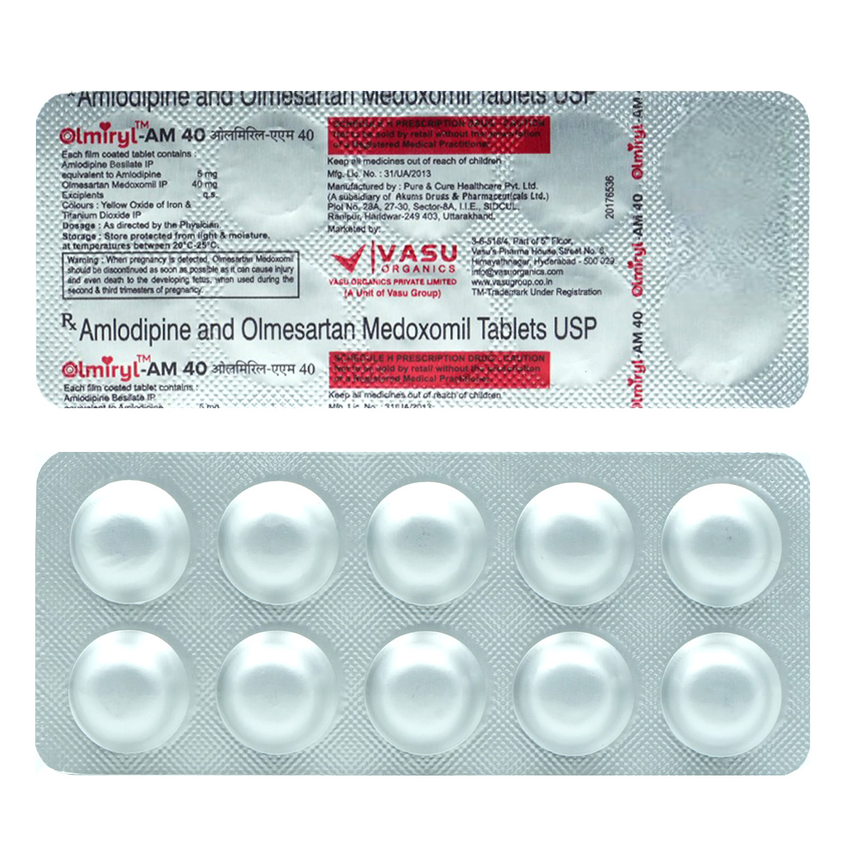 Olmiryl AM 40 Tablet 10's, Pack of 10 TabletS Olmiryl AM 40 Tablet 10's, Pack of 10 TabletS