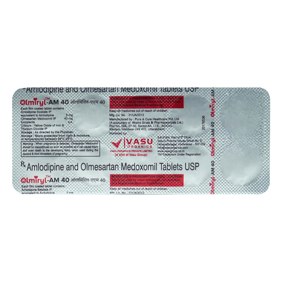 Olmiryl AM 40 Tablet 10's, Pack of 10 TabletS Olmiryl AM 40 Tablet 10's, Pack of 10 TabletS