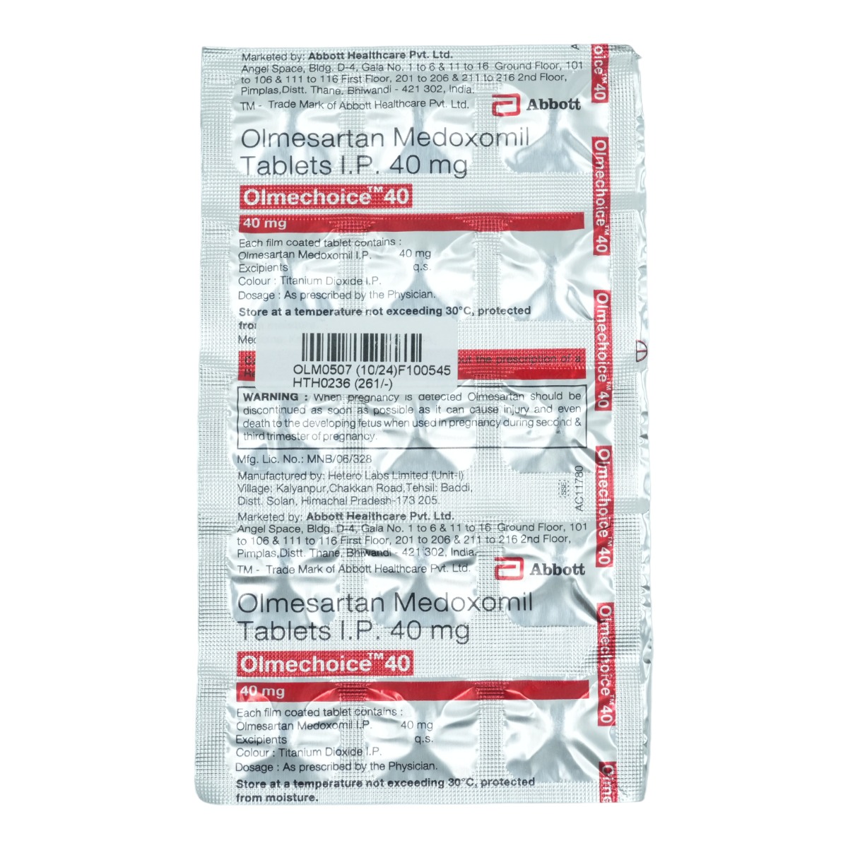 Olmechoice 40 Tablet 15's, Pack of 15 TabletS Olmechoice 40 Tablet 15's, Pack of 15 TabletS