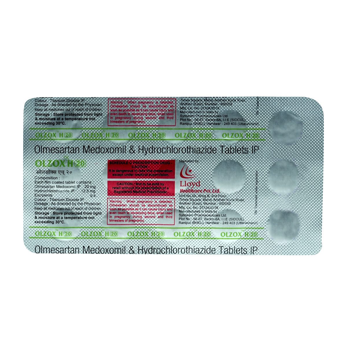 Olzox H 20 mg Tablet 15's, Pack of 15 TABLETS Olzox H 20 mg Tablet 15's, Pack of 15 TABLETS