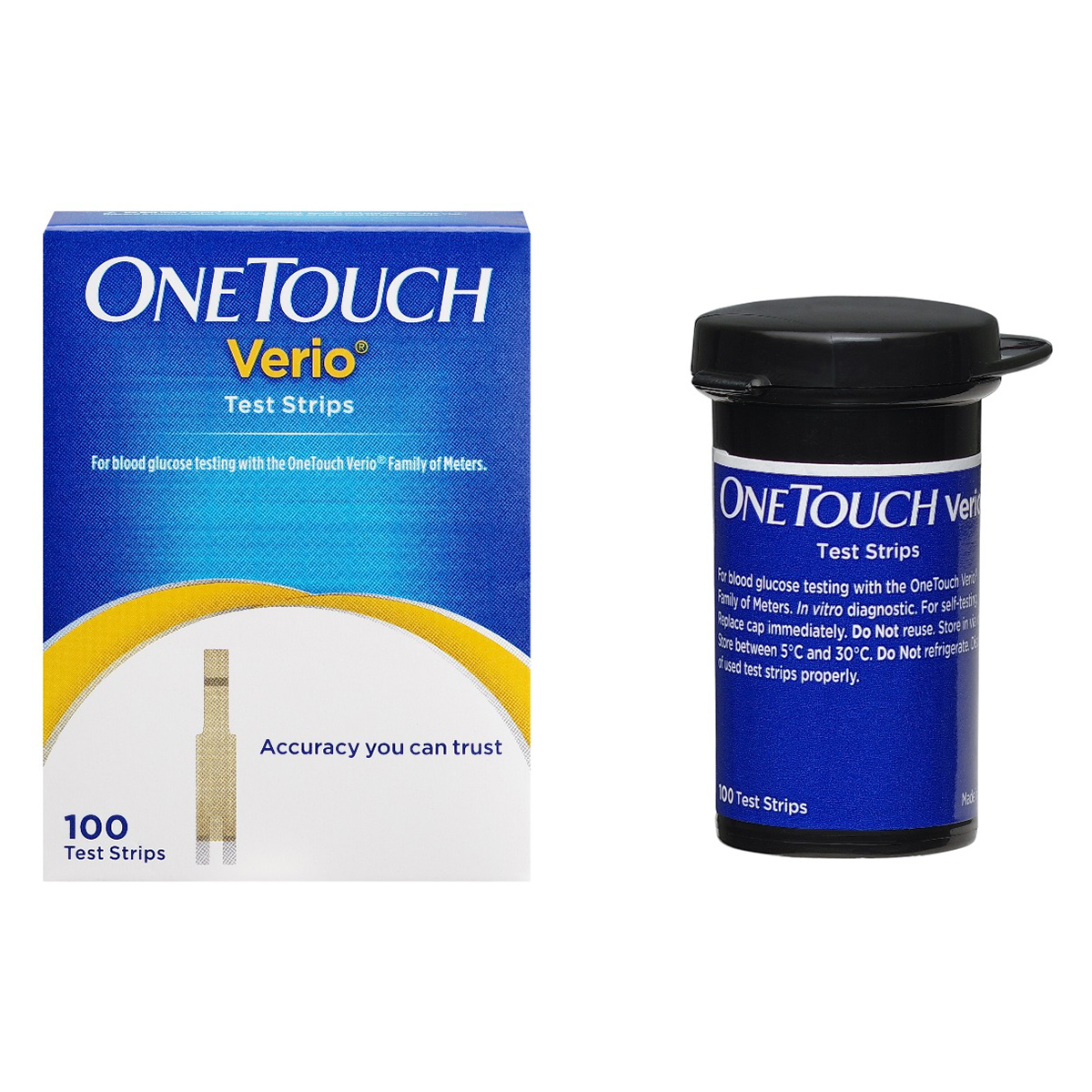 OneTouch Verio Test Strips, 100 Count, Pack of 1 OneTouch Verio Test Strips, 100 Count, Pack of 1