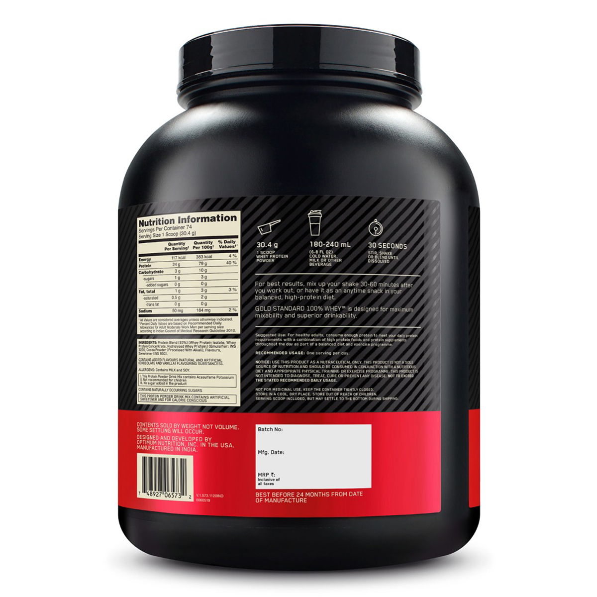 Optimum Nutrition (ON) Gold Standard 100% Whey Protein Double Rich Chocolate Flavour Powder, 2.27 kg, Pack of 1 Optimum Nutrition (ON) Gold Standard 100% Whey Protein Double Rich Chocolate Flavour Powder, 2.27 kg, Pack of 1