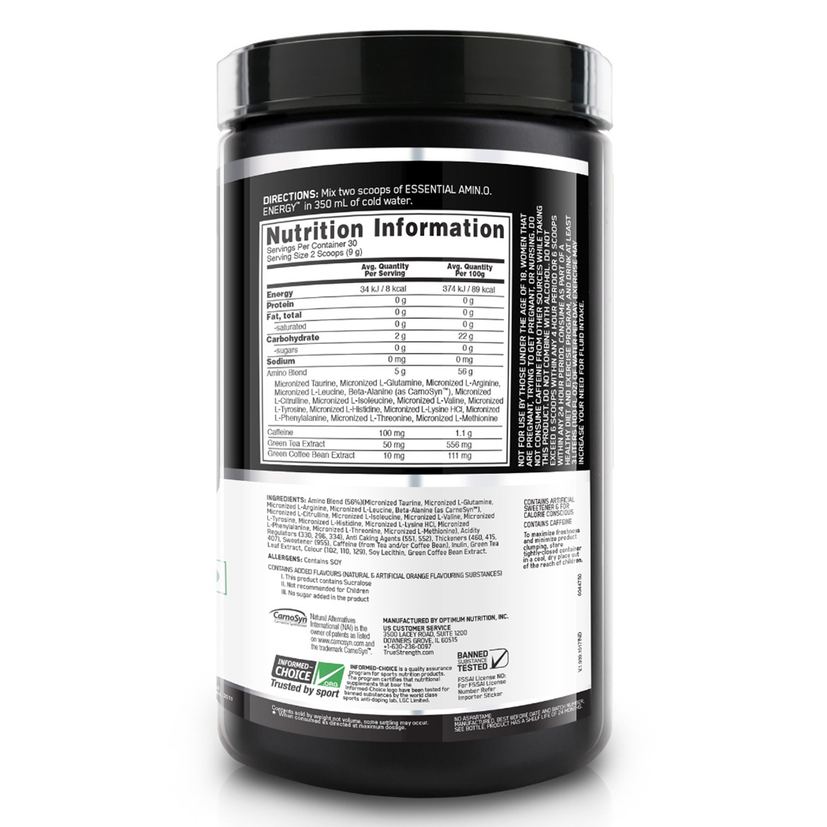 Optimum Nutrition (ON) Essential Amino Energy Orange Flavour Powder, 270 gm, Pack of 1 Optimum Nutrition (ON) Essential Amino Energy Orange Flavour Powder, 270 gm, Pack of 1
