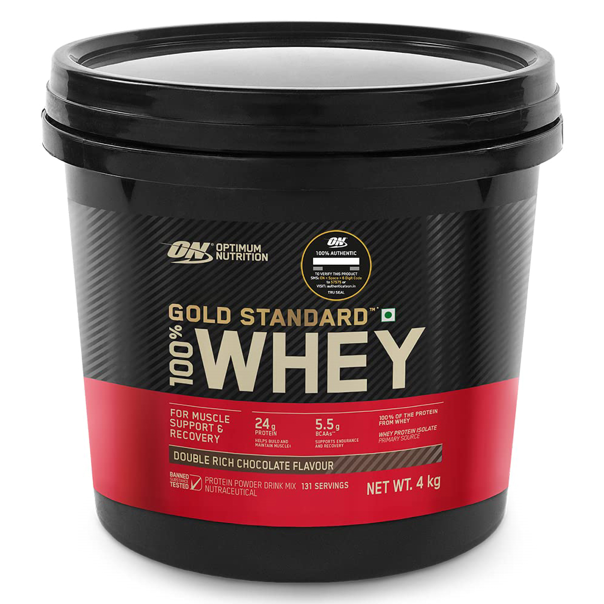Optimum Nutrition (ON) Gold Standard 100% Whey Protein Double Rich Chocolate Flavour Powder, 4 Kg, Pack of 1 Optimum Nutrition (ON) Gold Standard 100% Whey Protein Double Rich Chocolate Flavour Powder, 4 Kg, Pack of 1