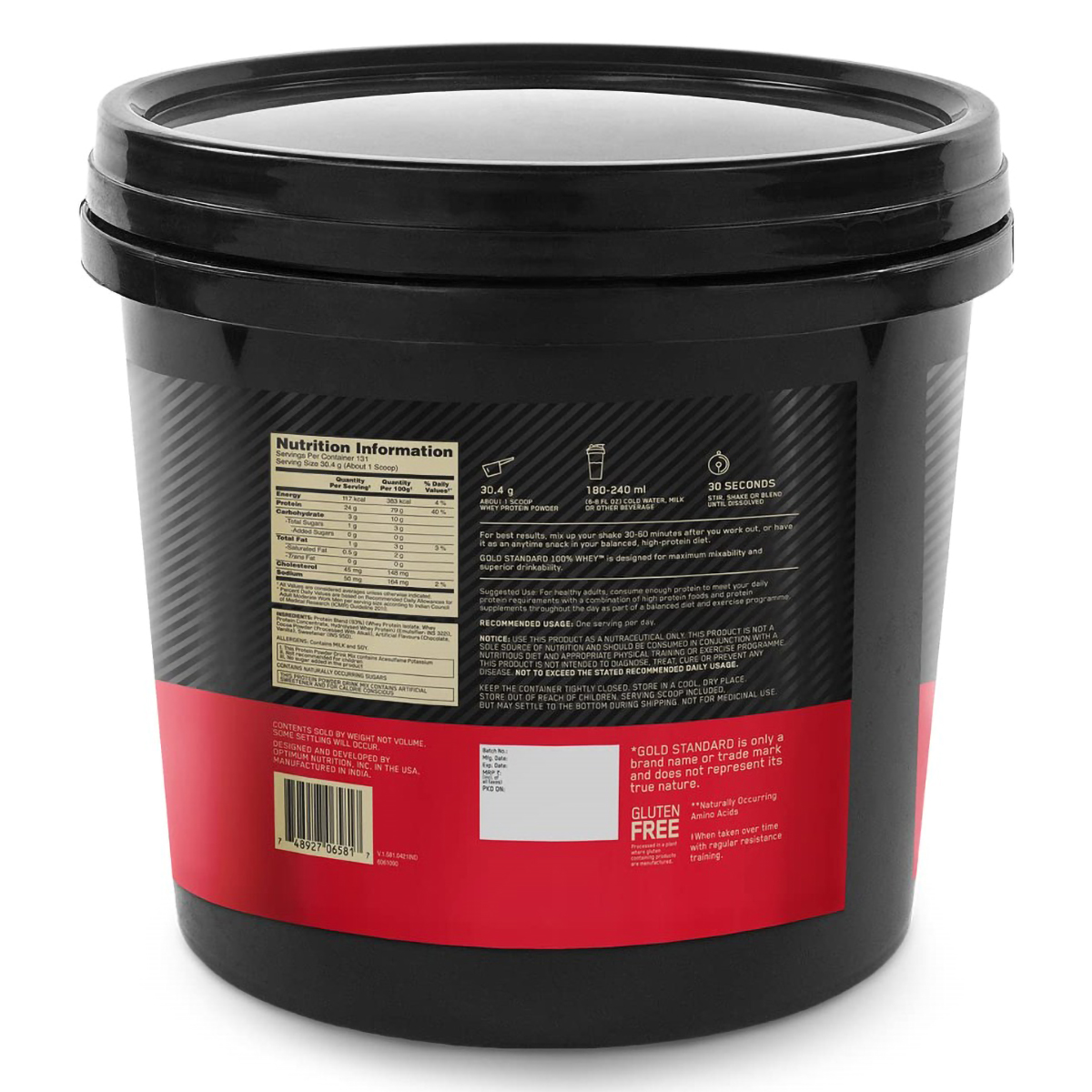 Optimum Nutrition (ON) Gold Standard 100% Whey Protein Double Rich Chocolate Flavour Powder, 4 Kg, Pack of 1 Optimum Nutrition (ON) Gold Standard 100% Whey Protein Double Rich Chocolate Flavour Powder, 4 Kg, Pack of 1