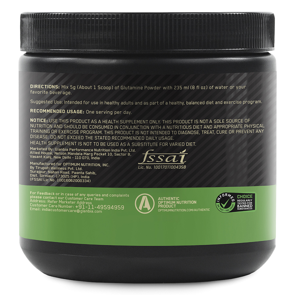 Optimum Nutrition (ON) Glutamine Unflavour Powder, 250 gm, Pack of 1 Optimum Nutrition (ON) Glutamine Unflavour Powder, 250 gm, Pack of 1