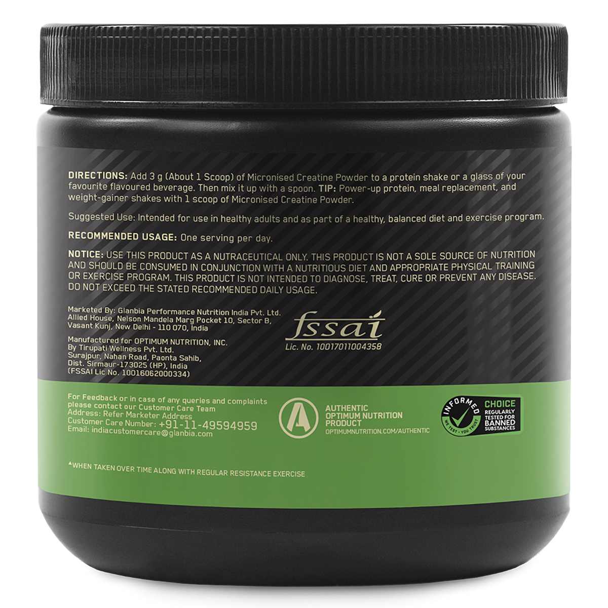 Optimum Nutrition (ON) Micronised Creatine Unflavour Powder, 250 gm, Pack of 1 Optimum Nutrition (ON) Micronised Creatine Unflavour Powder, 250 gm, Pack of 1