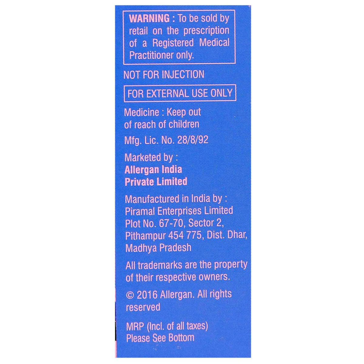 Optive Eye Drops 10 ml, Pack of 1 Eye Drops Optive Eye Drops 10 ml, Pack of 1 Eye Drops