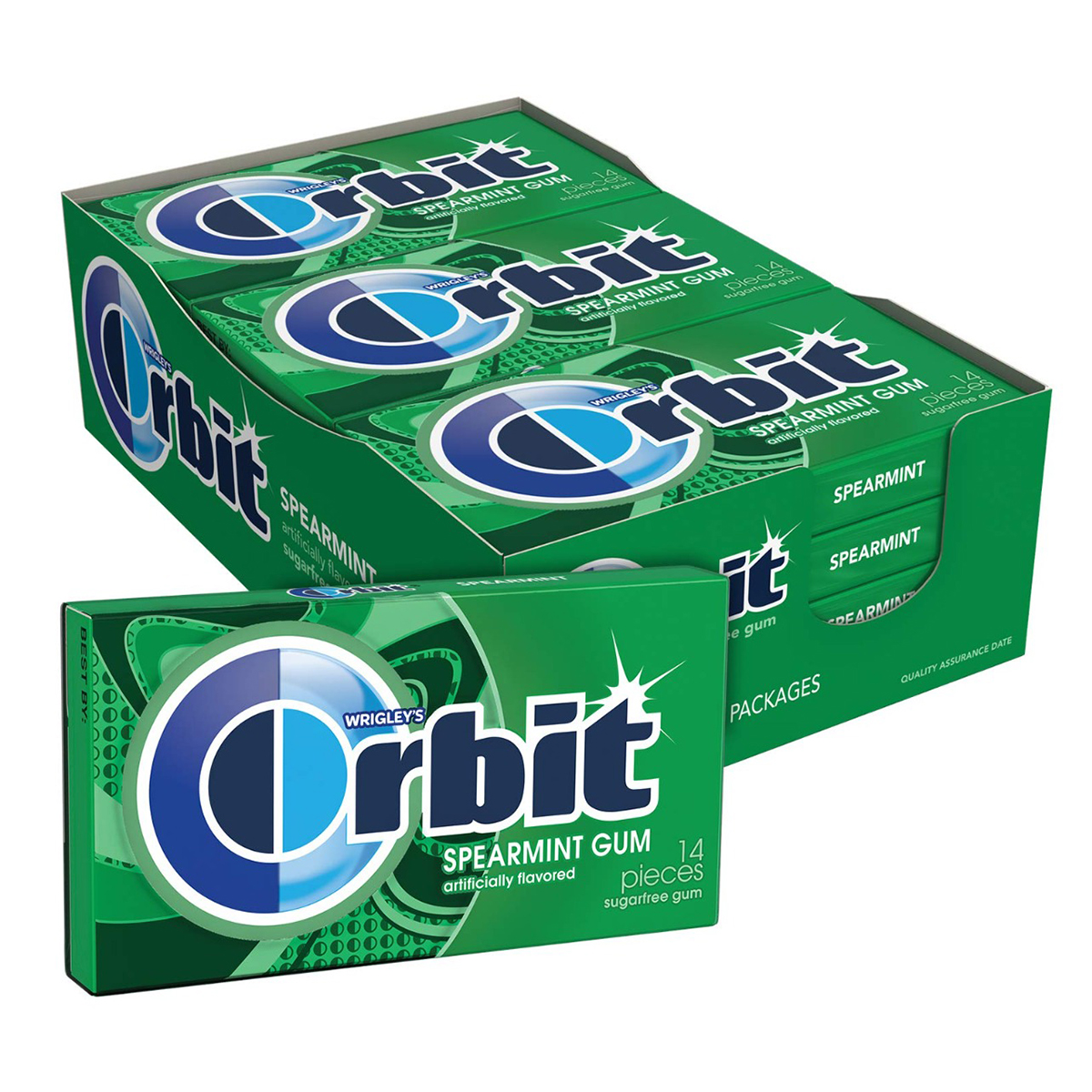 Orbit Spearmint Flavour Sugarfree Gums, 14 Count, Pack of 1 Orbit Spearmint Flavour Sugarfree Gums, 14 Count, Pack of 1