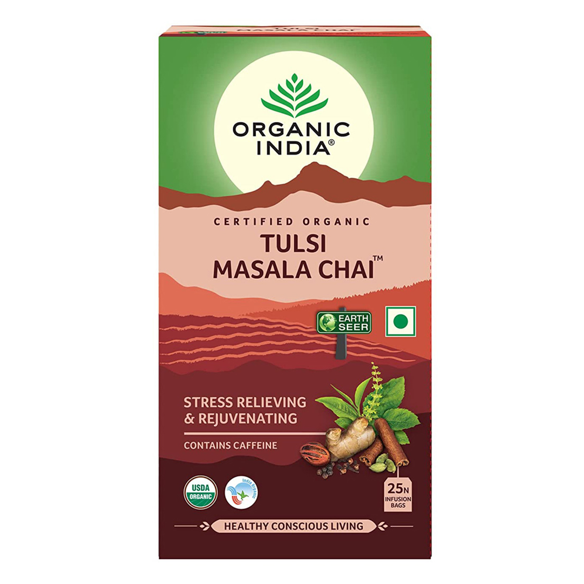 Organic India Tulsi Masala Chai Infusion Tea Bags, 25 Count Organic India Tulsi Masala Chai Infusion Tea Bags, 25 Count