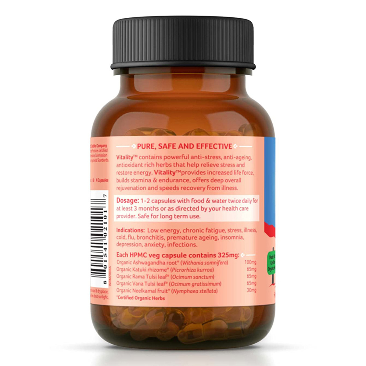 Organic India Vitality, 60 Capsules, Pack of 1 Organic India Vitality, 60 Capsules, Pack of 1