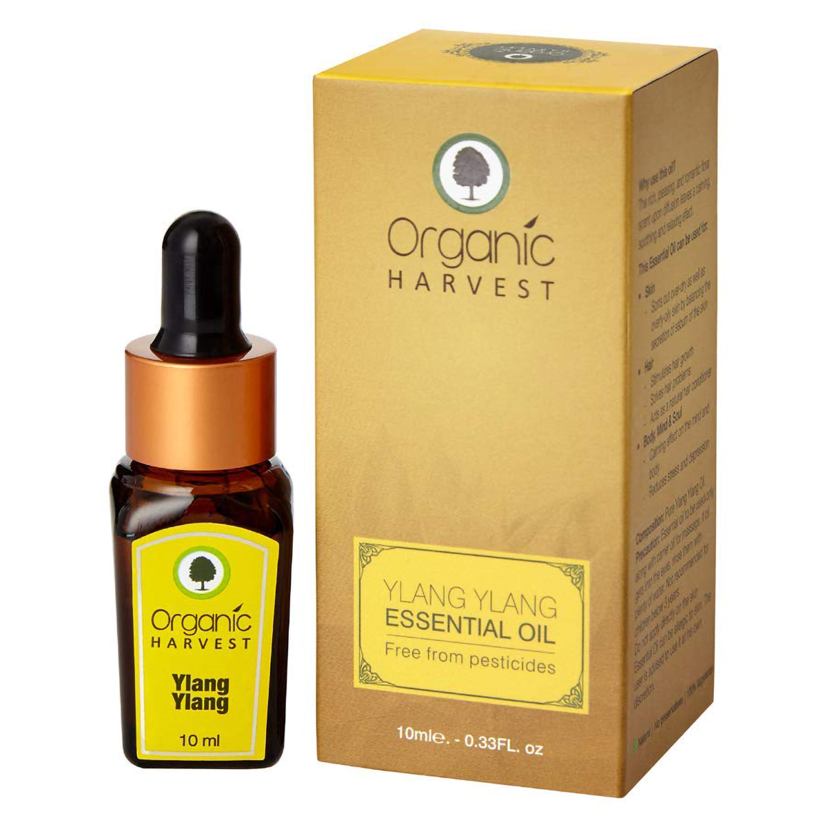 Organic Harvest Ylang Ylang Essential Oil 10 ml | Pue Ylang Ylang Oil | Delievers Soothing, Calming & Relaxing Effects | For Skin, Hair, Body, Mind & Soul | Natural | 100% Vegetarian, Pack of 1 Organic Harvest Ylang Ylang Essential Oil 10 ml | Pue Ylang Ylang Oil | Delievers Soothing, Calming & Relaxing Effects | For Skin, Hair, Body, Mind & Soul | Natural | 100% Vegetarian, Pack of 1
