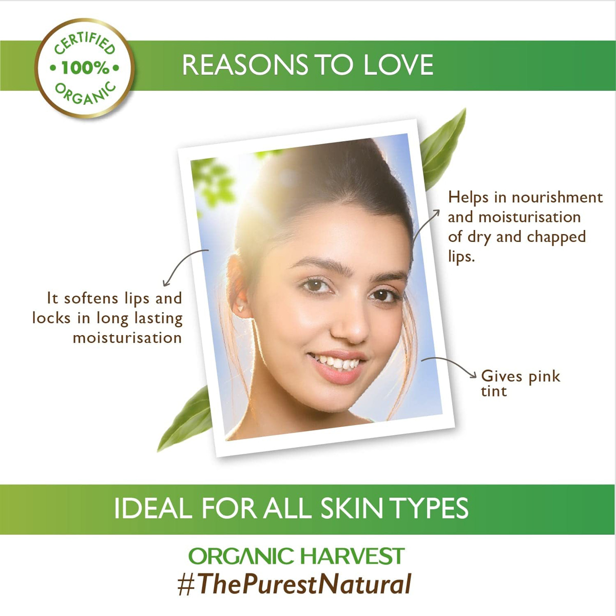 Organic Harvest Pink Tinted Lip Balm 10 gm | Formulated With 100% Organic Lily | Hydrates & Nourishes Dry, Chapped Lips | 100% Certified Organic | For Dry Lips, Pack of 1 Organic Harvest Pink Tinted Lip Balm 10 gm | Formulated With 100% Organic Lily | Hydrates & Nourishes Dry, Chapped Lips | 100% Certified Organic | For Dry Lips, Pack of 1