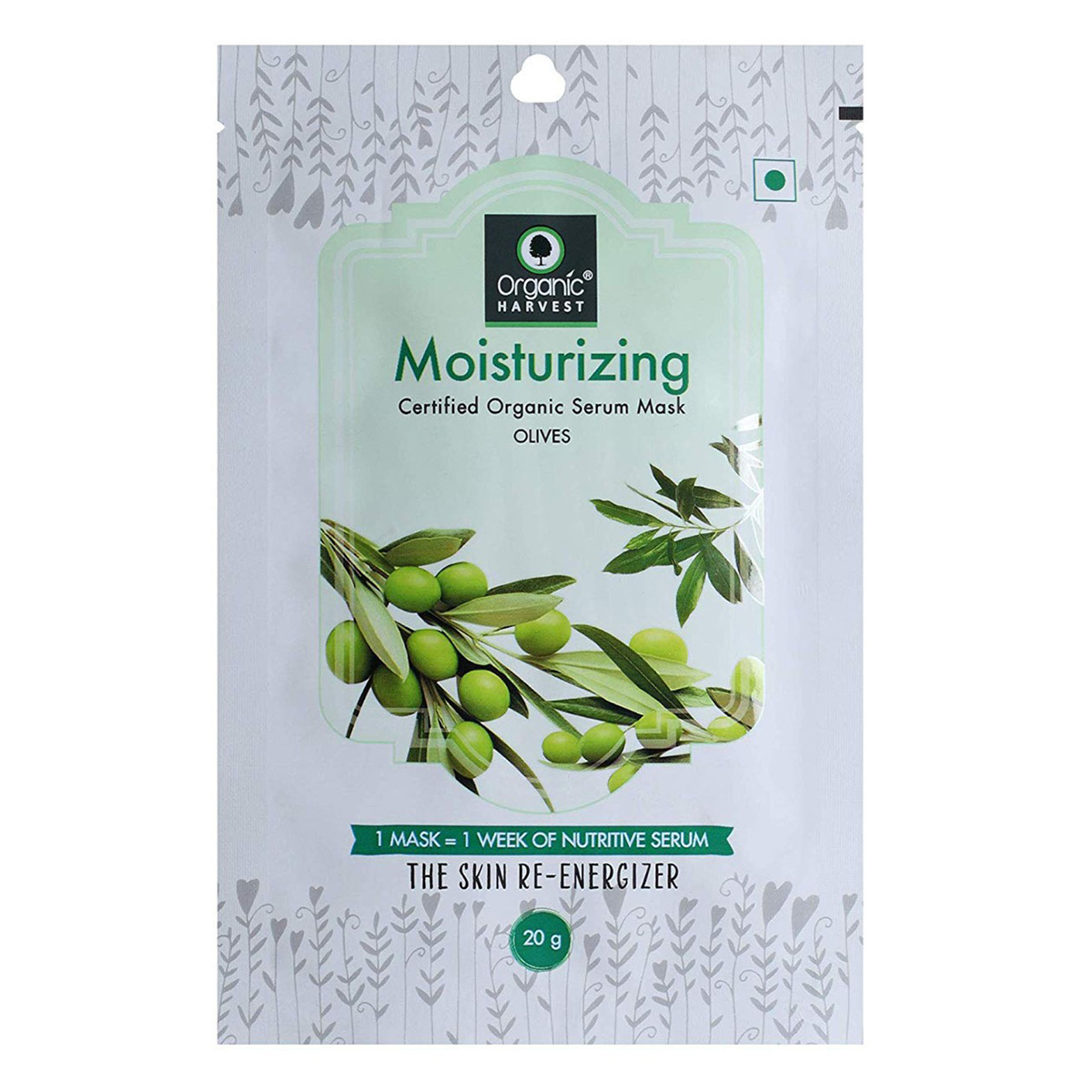 Organic Harvest Moisturizing Serum Mask 20 gm | With Olive Oil | Long lasting Skin Moisturisation | Oragnic, Pack of 1 Organic Harvest Moisturizing Serum Mask 20 gm | With Olive Oil | Long lasting Skin Moisturisation | Oragnic, Pack of 1