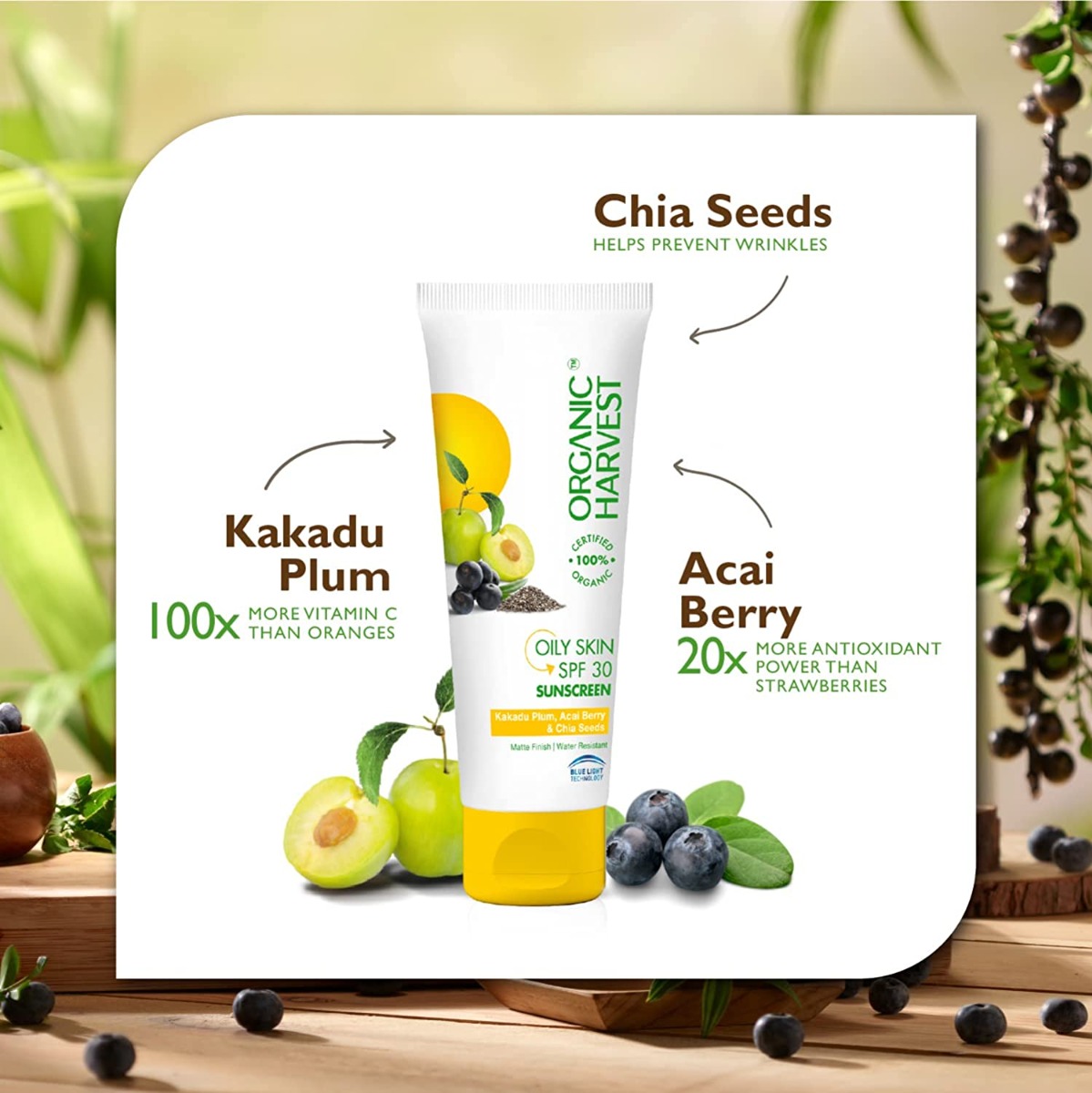 Organic Harvest SPF 30 Sunscreen Cream for Oily Skin, 100 gm, Pack of 1 Organic Harvest SPF 30 Sunscreen Cream for Oily Skin, 100 gm, Pack of 1