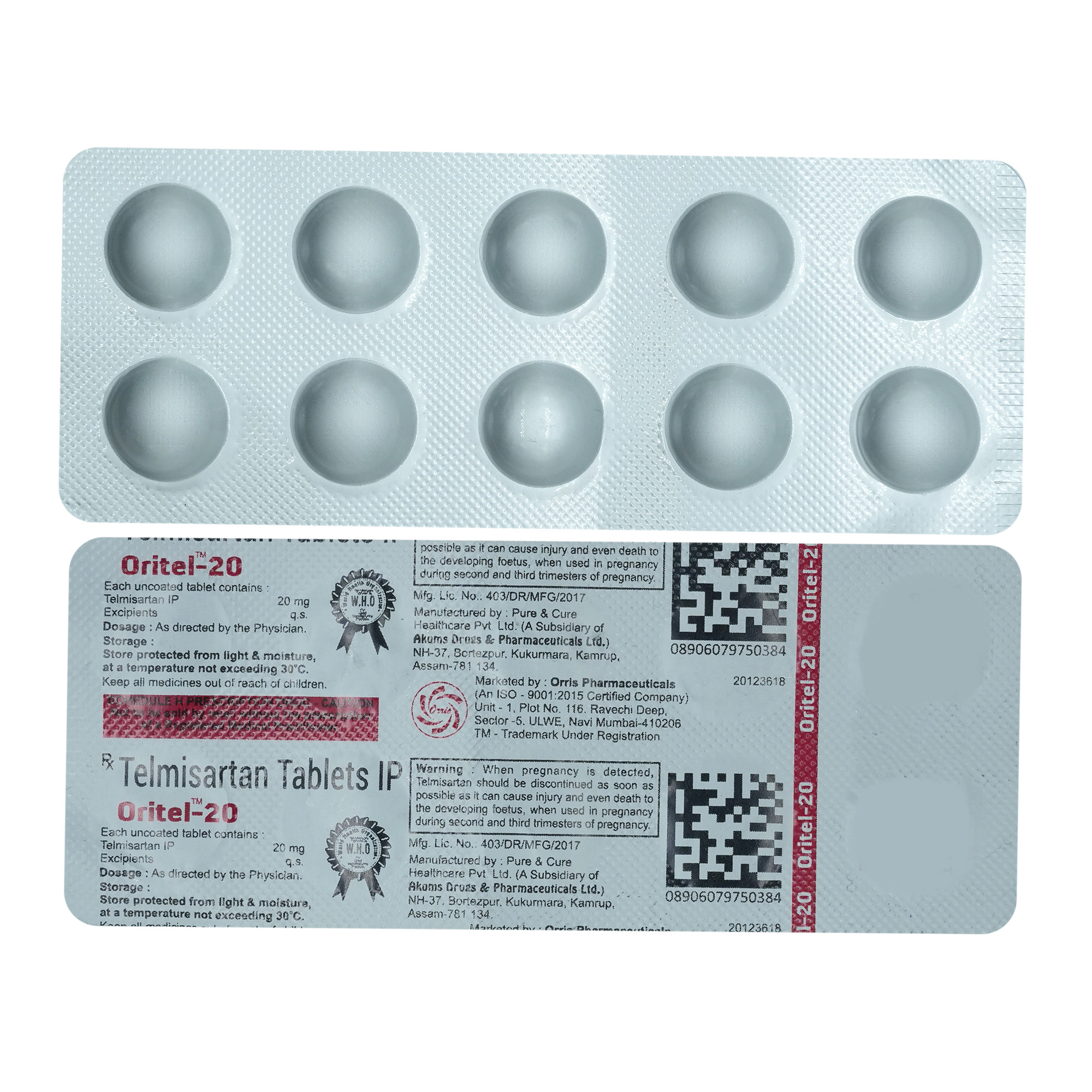 ORITEL 20 TABLET 10'S, Pack of 10 TabletS ORITEL 20 TABLET 10'S, Pack of 10 TabletS