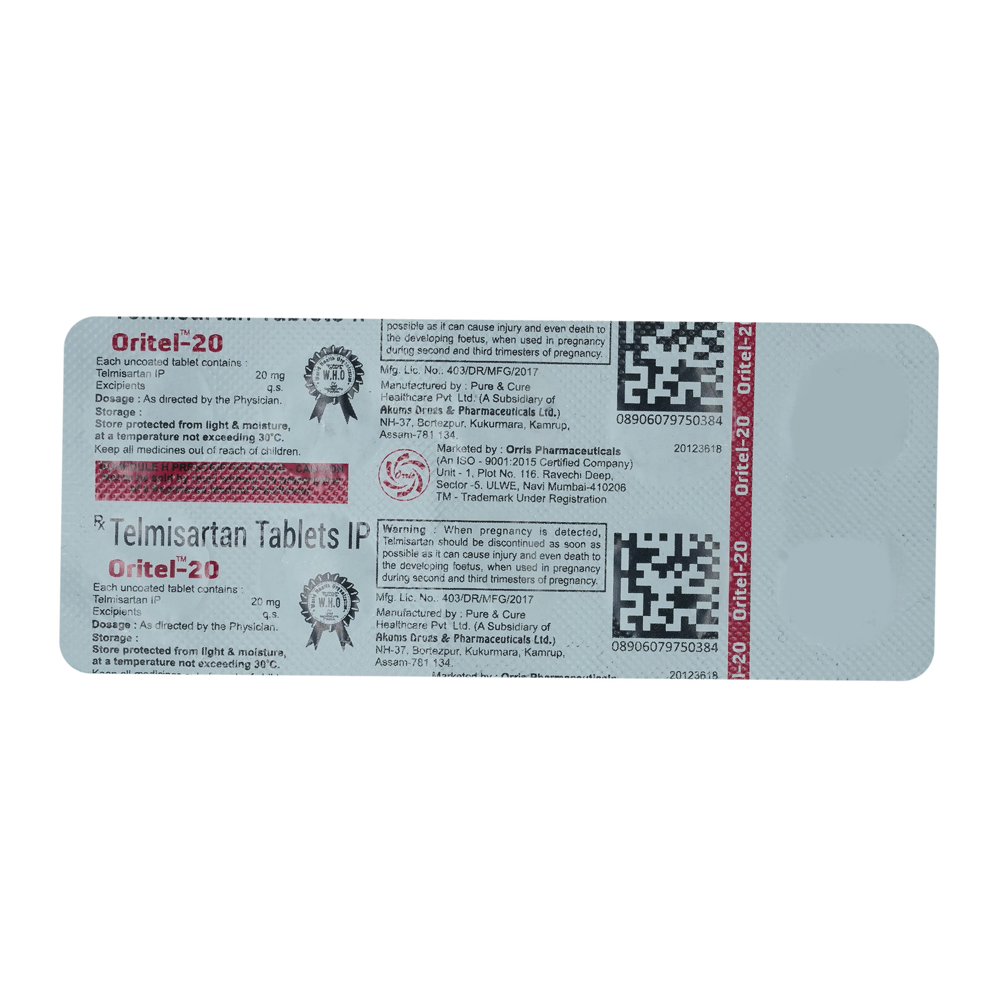 ORITEL 20 TABLET 10'S, Pack of 10 TabletS ORITEL 20 TABLET 10'S, Pack of 10 TabletS