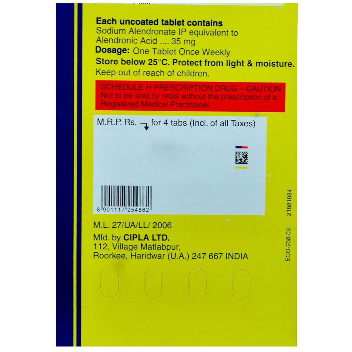Osteofos 35 Tablet 4's, Pack of 4 TABLETS Osteofos 35 Tablet 4's, Pack of 4 TABLETS