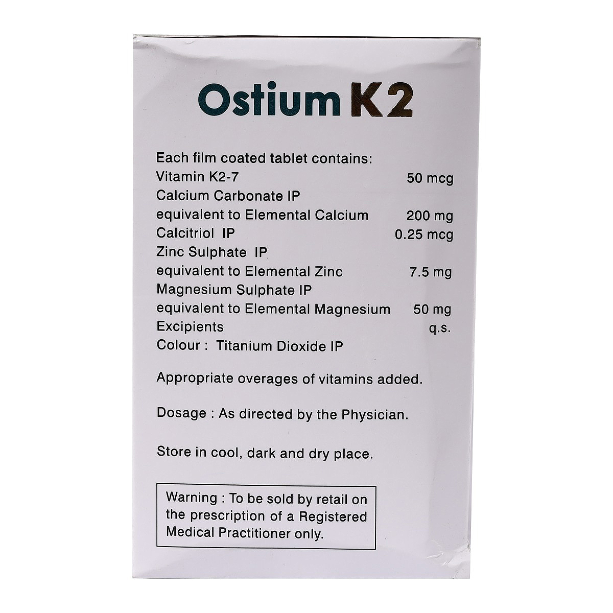 Ostium K2 Tablet 15's, Pack of 15 TABLETS Ostium K2 Tablet 15's, Pack of 15 TABLETS