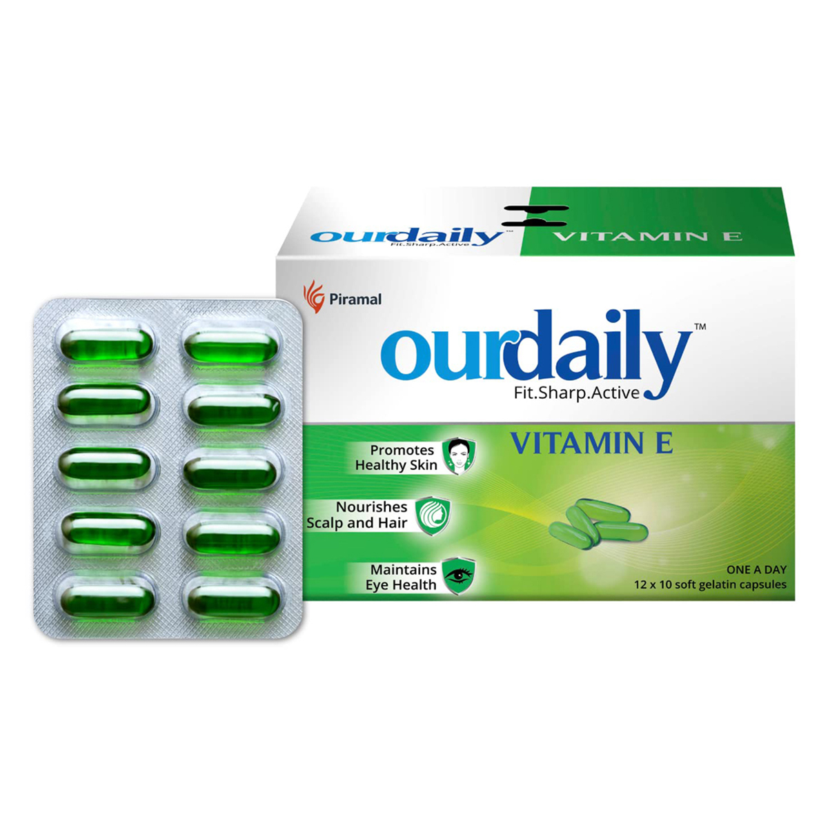 Ourdaily Vitamin E 400 mg, 10 Soft Gelatin Capsules, Pack of 10 Ourdaily Vitamin E 400 mg, 10 Soft Gelatin Capsules, Pack of 10