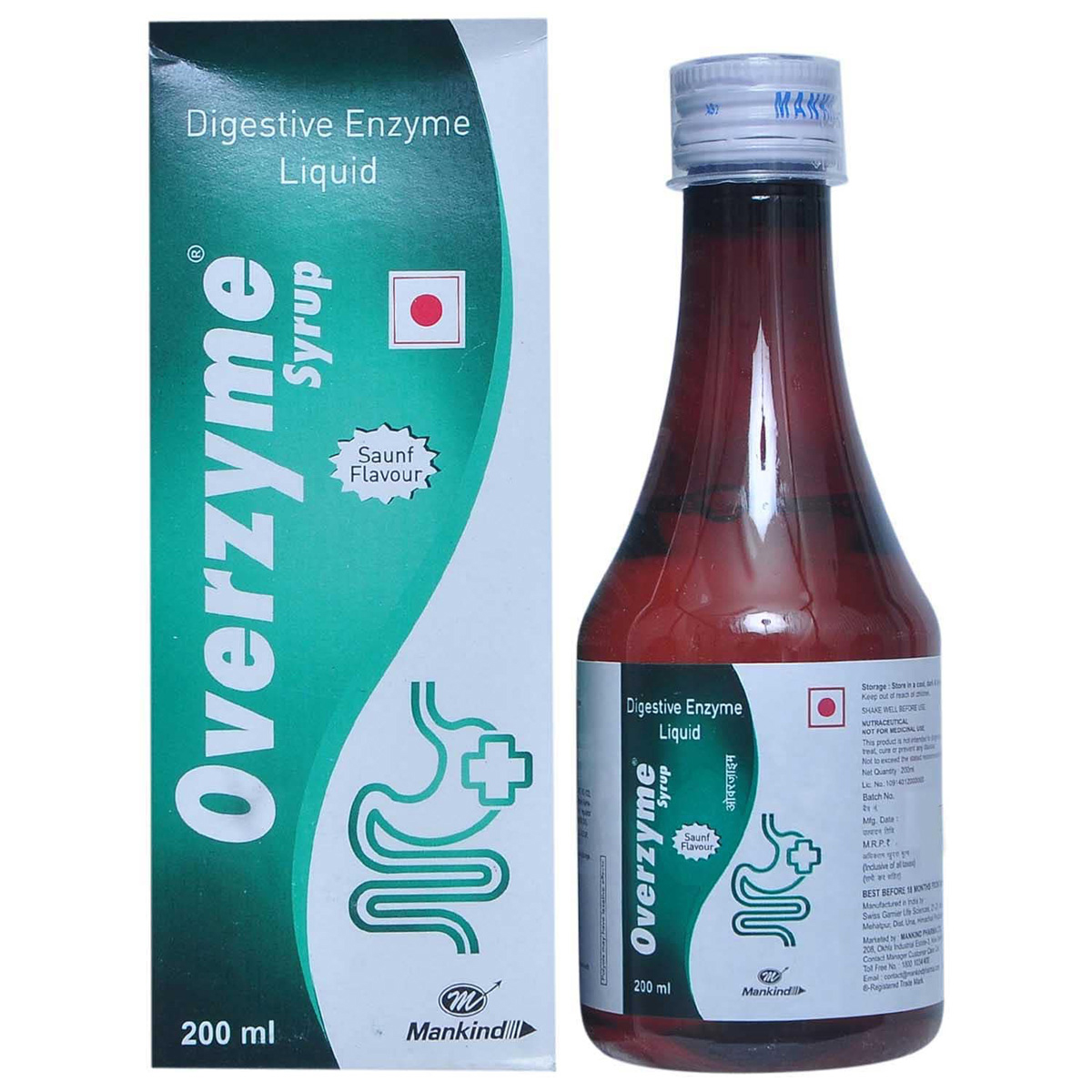 Overzyme Saunf Syrup 200 ml, Pack of 1 SYRUP Overzyme Saunf Syrup 200 ml, Pack of 1 SYRUP