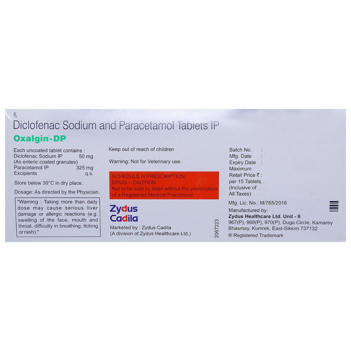 Oxalgin-DP Tablet 15's, Pack of 15 TABLETS Oxalgin-DP Tablet 15's, Pack of 15 TABLETS