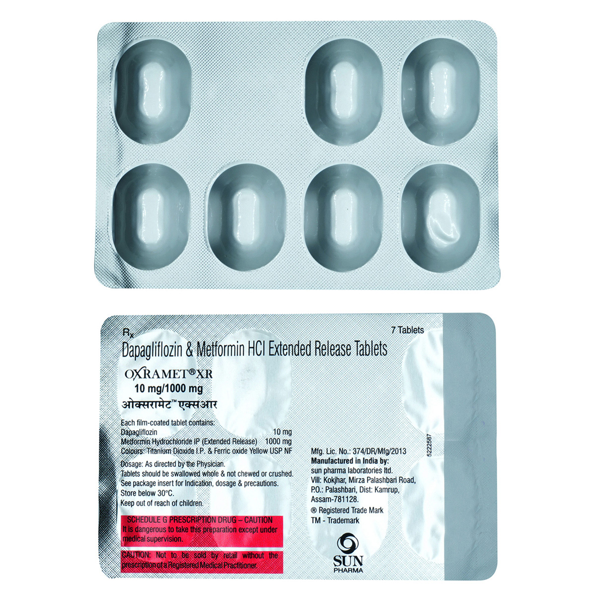 Oxramet XR 10 mg/1000 mg Tablet 7's, Pack of 7 TABLET ERS Oxramet XR 10 mg/1000 mg Tablet 7's, Pack of 7 TABLET ERS