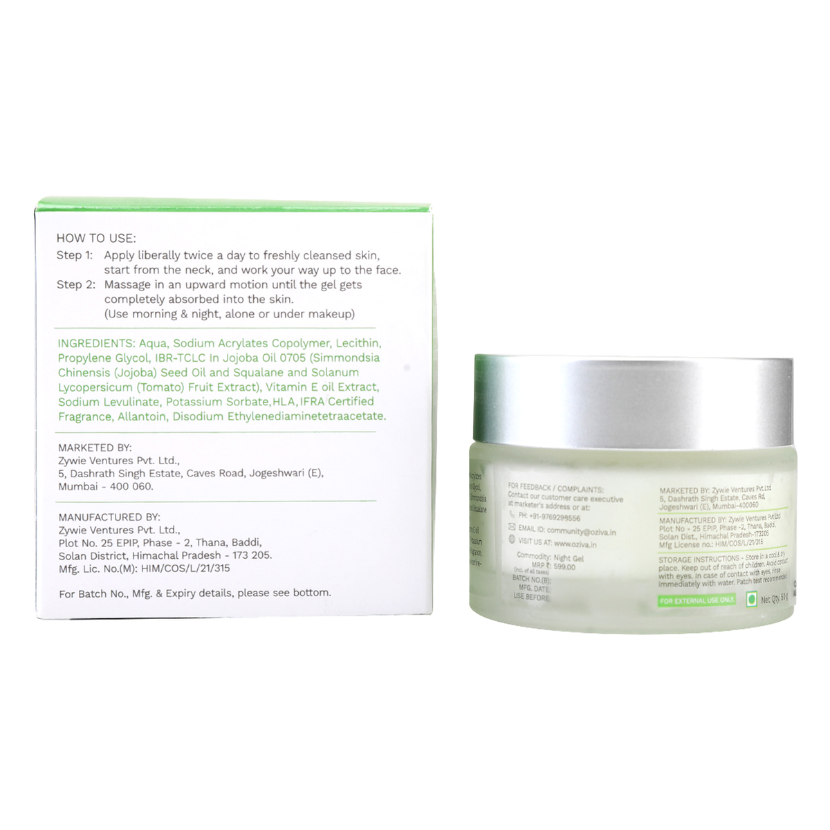 OZiva Bioactive Vitamin E122 Night Gel, 50 gm, Pack of 1 OZiva Bioactive Vitamin E122 Night Gel, 50 gm, Pack of 1