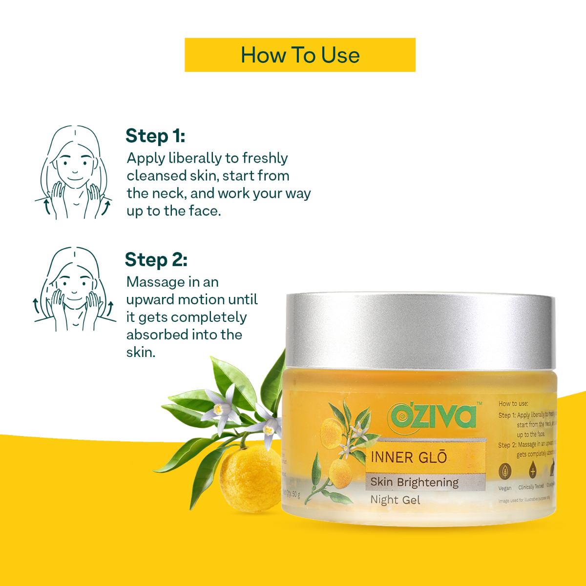 Oziva Inner Glo Skin Brightening Night Gel 50 gm | White Peony Extract, Phyto AHA, Turmeric Root | 1.5X Skin Radiance | Reduces Dark Spots | Gives Even Skin Tone | For Men & Women | For All Skin Type, Pack of 1 Oziva Inner Glo Skin Brightening Night Gel 50 gm | White Peony Extract, Phyto AHA, Turmeric Root | 1.5X Skin Radiance | Reduces Dark Spots | Gives Even Skin Tone | For Men & Women | For All Skin Type, Pack of 1