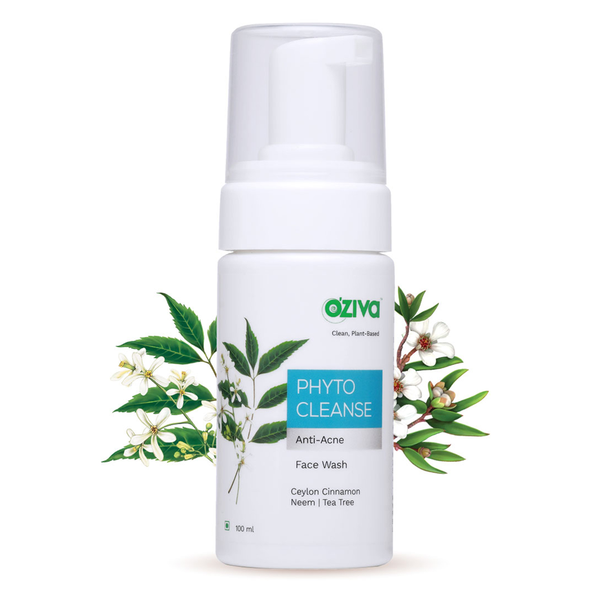 OZiva Phyto Cleanse Anti-Acne Face Wash 100 ml | Ceylon Cinnamon, Neem, Tea Tree | Controls Acne | Maintans Skin pH Balance | For Men & Women | For Oily, Combination, Acne Prone Skin & All Skin Type, Pack of 1 OZiva Phyto Cleanse Anti-Acne Face Wash 100 ml | Ceylon Cinnamon, Neem, Tea Tree | Controls Acne | Maintans Skin pH Balance | For Men & Women | For Oily, Combination, Acne Prone Skin & All Skin Type, Pack of 1