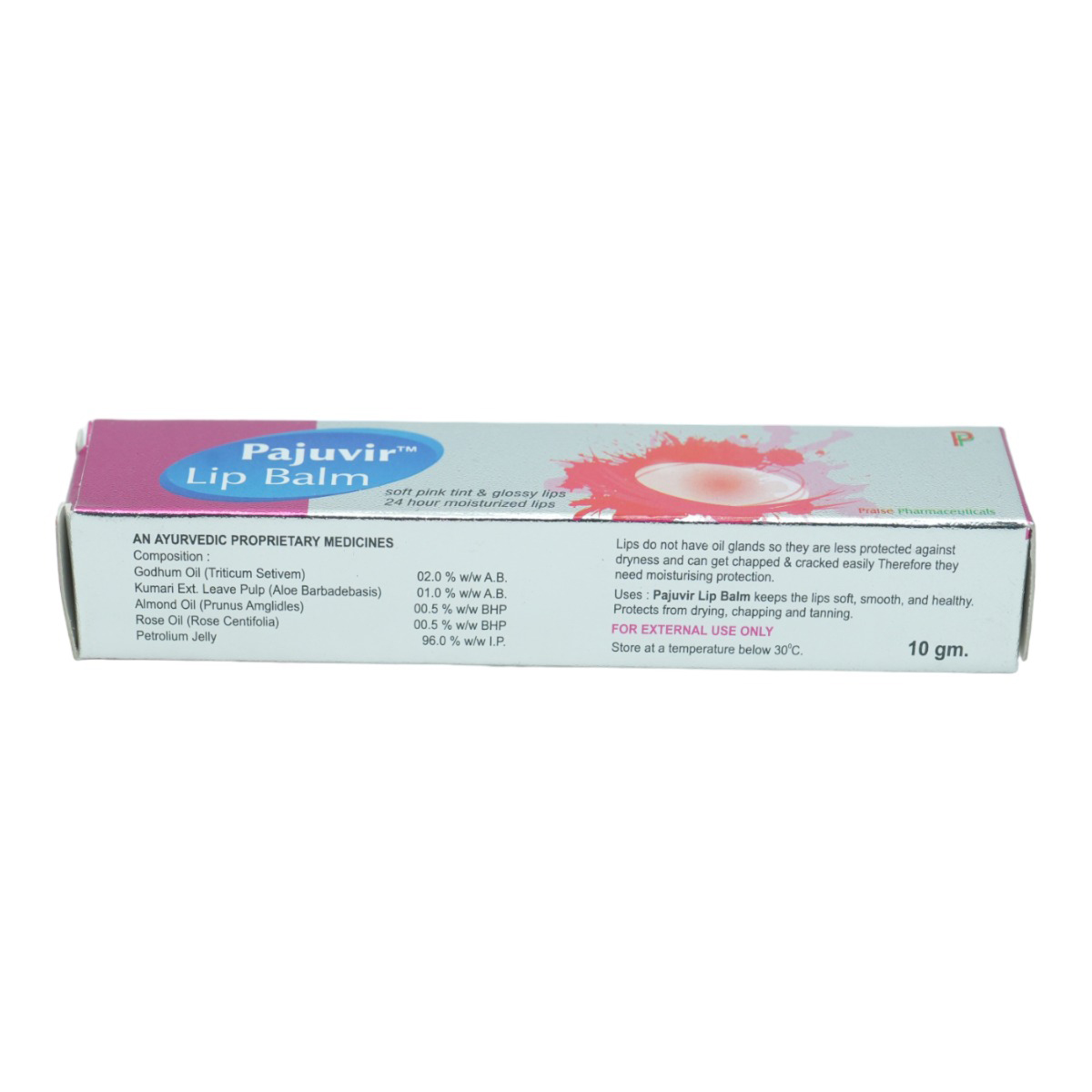 Pajuvir Lip Balm 10 gm, Pack of 1 Pajuvir Lip Balm 10 gm, Pack of 1