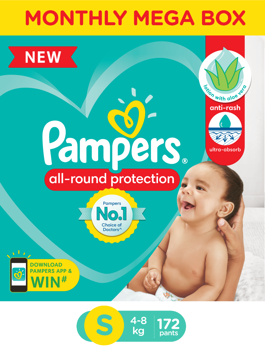 Pampers All-Round Protection Diaper Pants Small, 172 Count, Pack of 1 Pampers All-Round Protection Diaper Pants Small, 172 Count, Pack of 1
