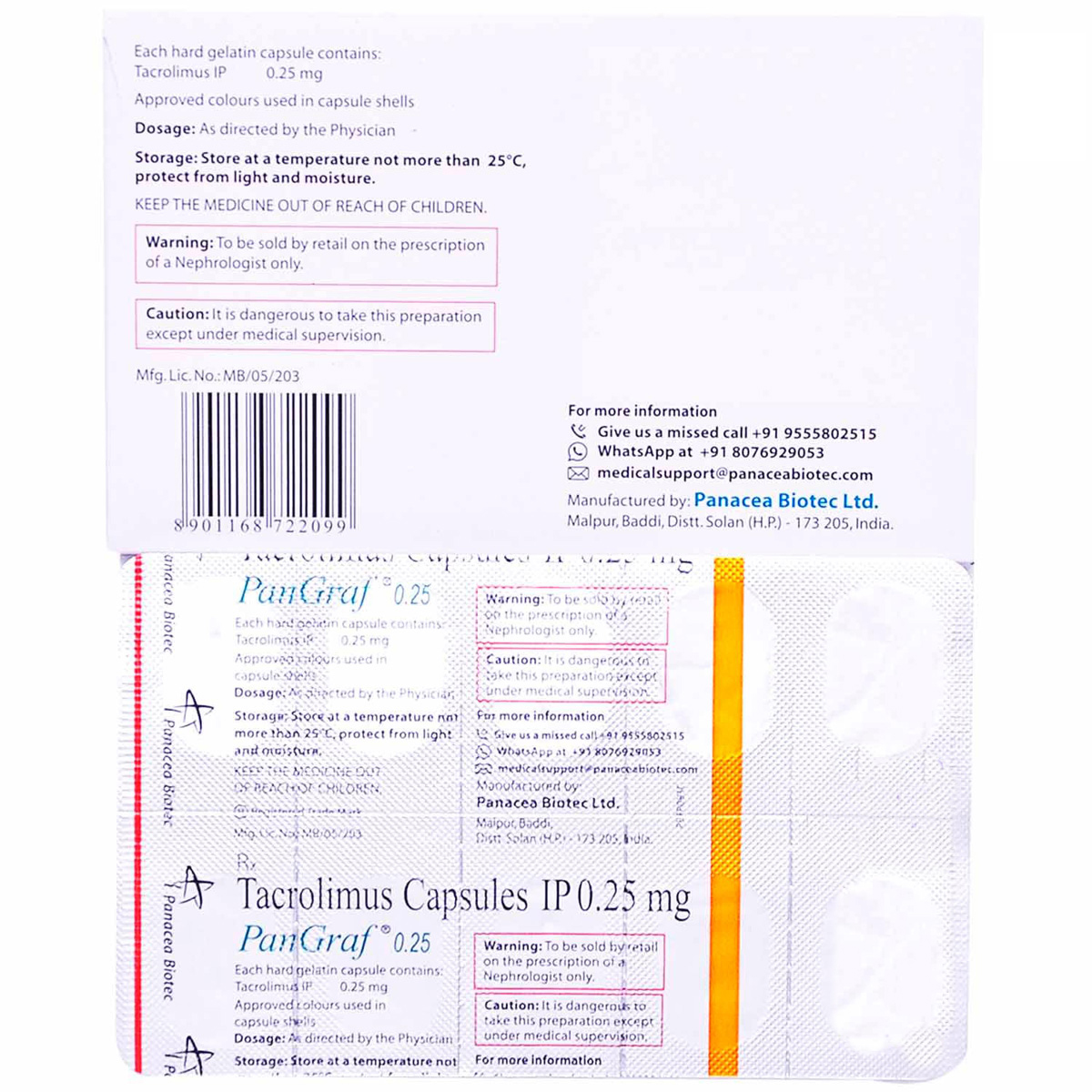 Pangraf 0.25 Capsule 10's, Pack of 10 CAPSULES Pangraf 0.25 Capsule 10's, Pack of 10 CAPSULES