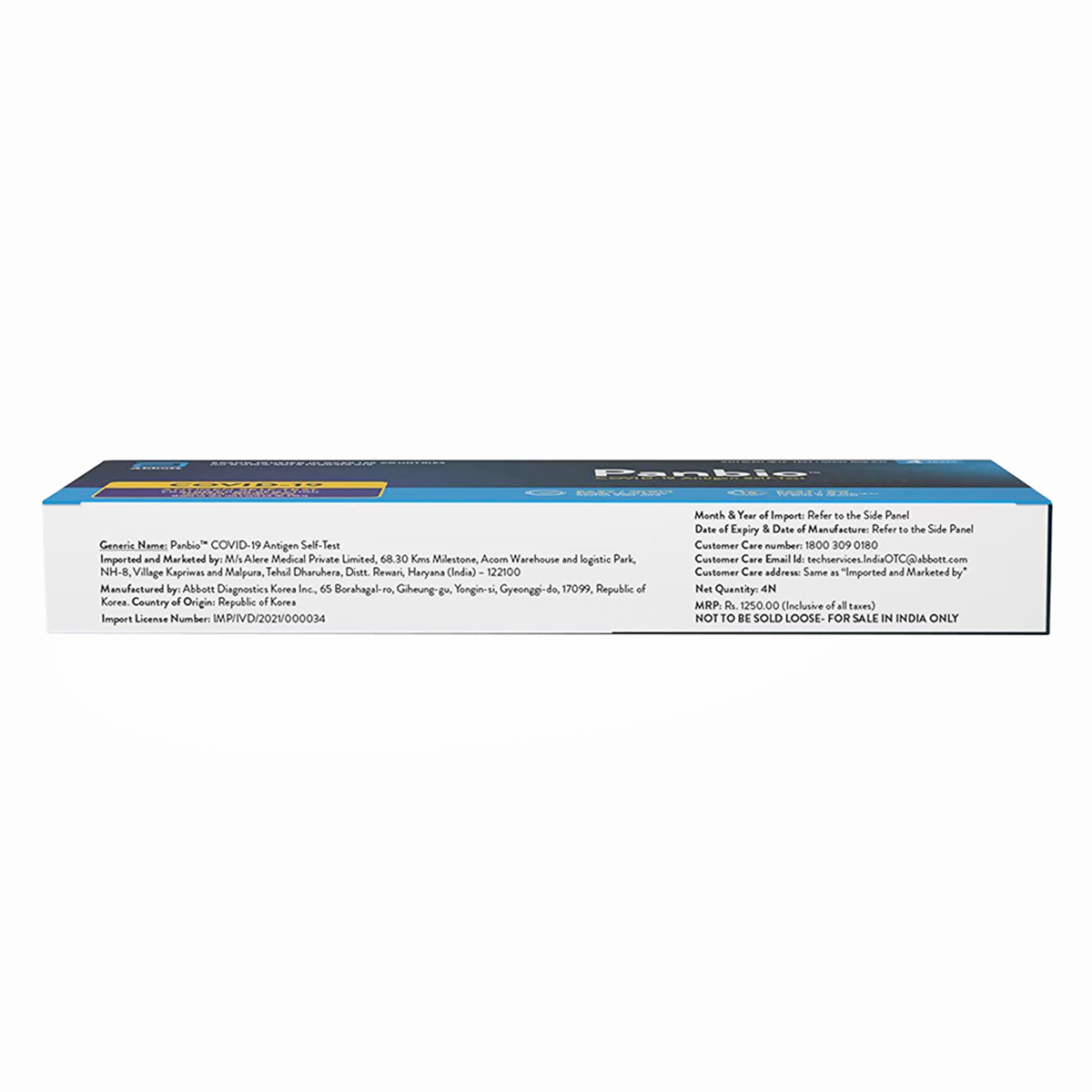 Panbio Covid-19 Antigen Self-Test, 1 Kit, Pack of 1 Panbio Covid-19 Antigen Self-Test, 1 Kit, Pack of 1